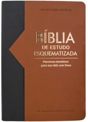 Bíblia de Estudo Esquematizada RA Preto e Marrom 